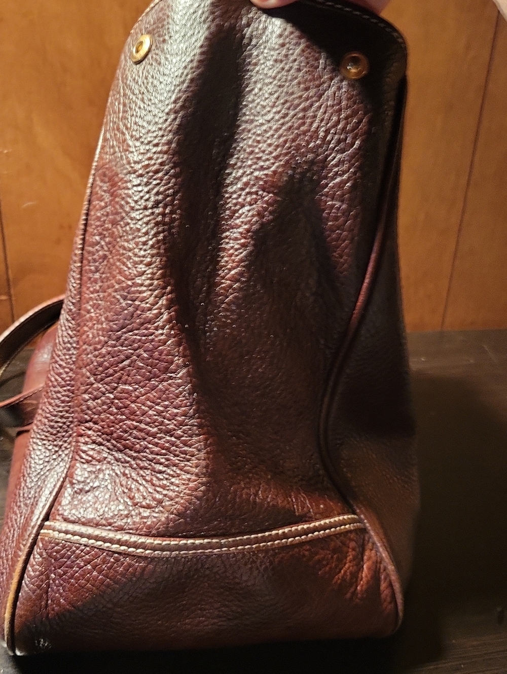 Vintage Dooney & Bourke Brown Pebble Leather Tote Ex-large - Picture 5 of 16